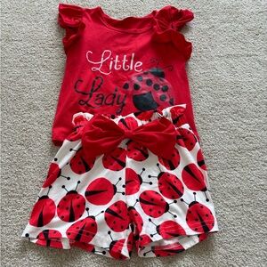 Red Ladybug Toddler Outfit NWOT 4-5 Years
